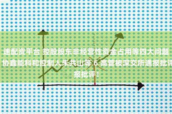 速配资平台 控股股东非经营性资金占用等四大问题！协鑫能科和控制人朱共山等 6 高管被深交所通报批评！